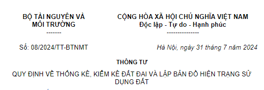 Danh mục mã ký hiệu, loại đất năm 2025