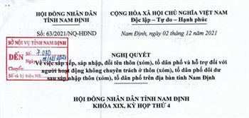 Danh sách sáp nhập, đổi tên xóm, tổ dân phố trên địa bản tỉnh Nam Định 12/2021